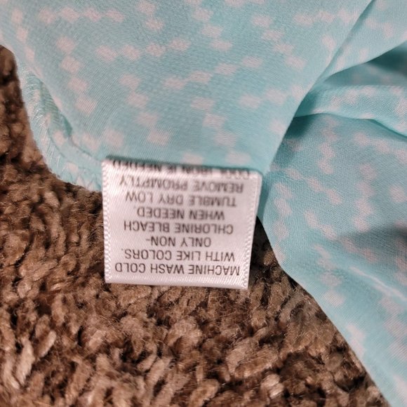 Candie's Sheer Chiffon Long Sleeve Blouse Roll Tab Sleeves Women's Size Large - Picture 12 of 12